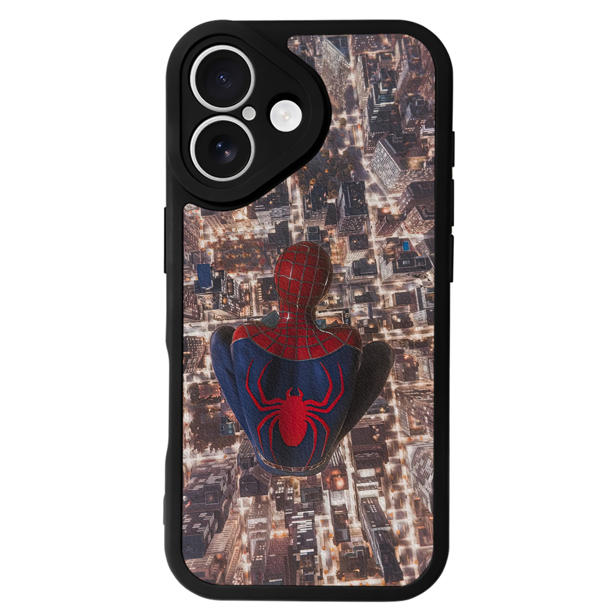 （画像用） Spider Man スパイダーマン 【iPhone 16シリーズ対応】シリコンスマホケース（レザー調） 材質：シリコン